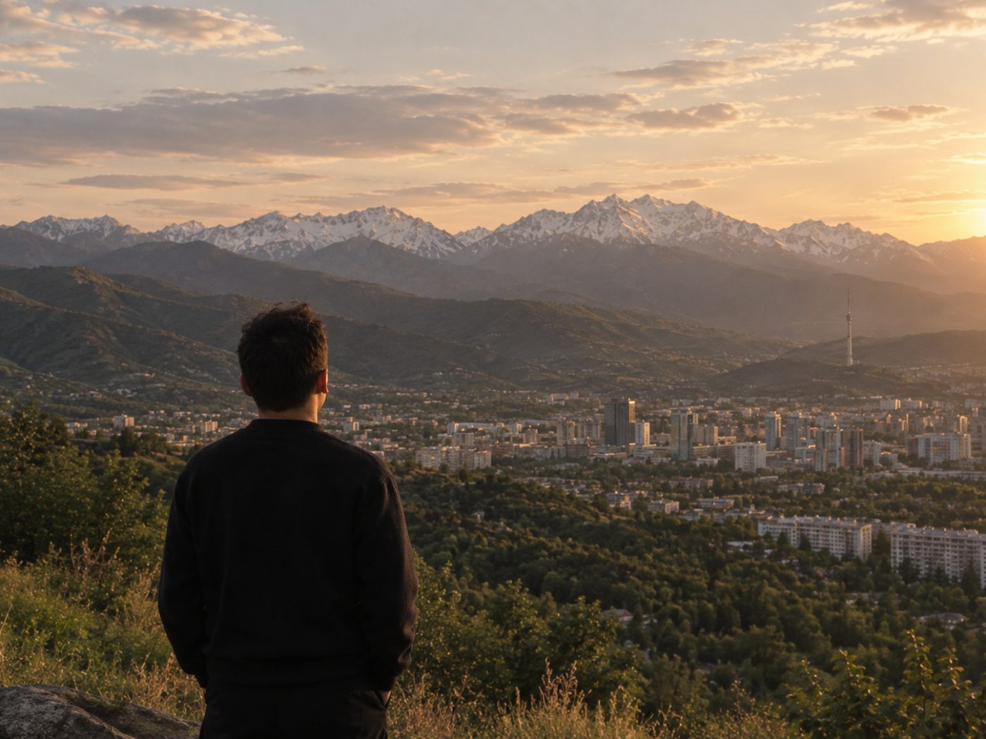 Olzhas outdoors in the mountains